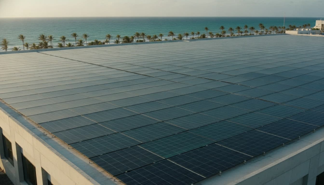 Instalación de paneles solares en Lázaro Cárdenas, Michoacán